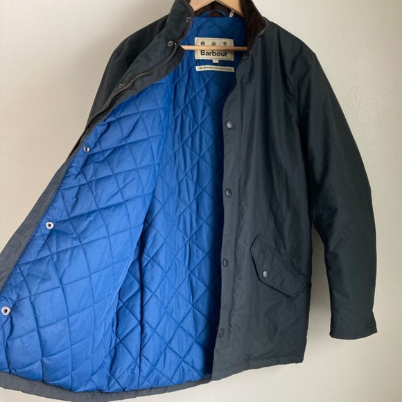 Barbour Dark Blue Raincoat - Picture 9 of 13